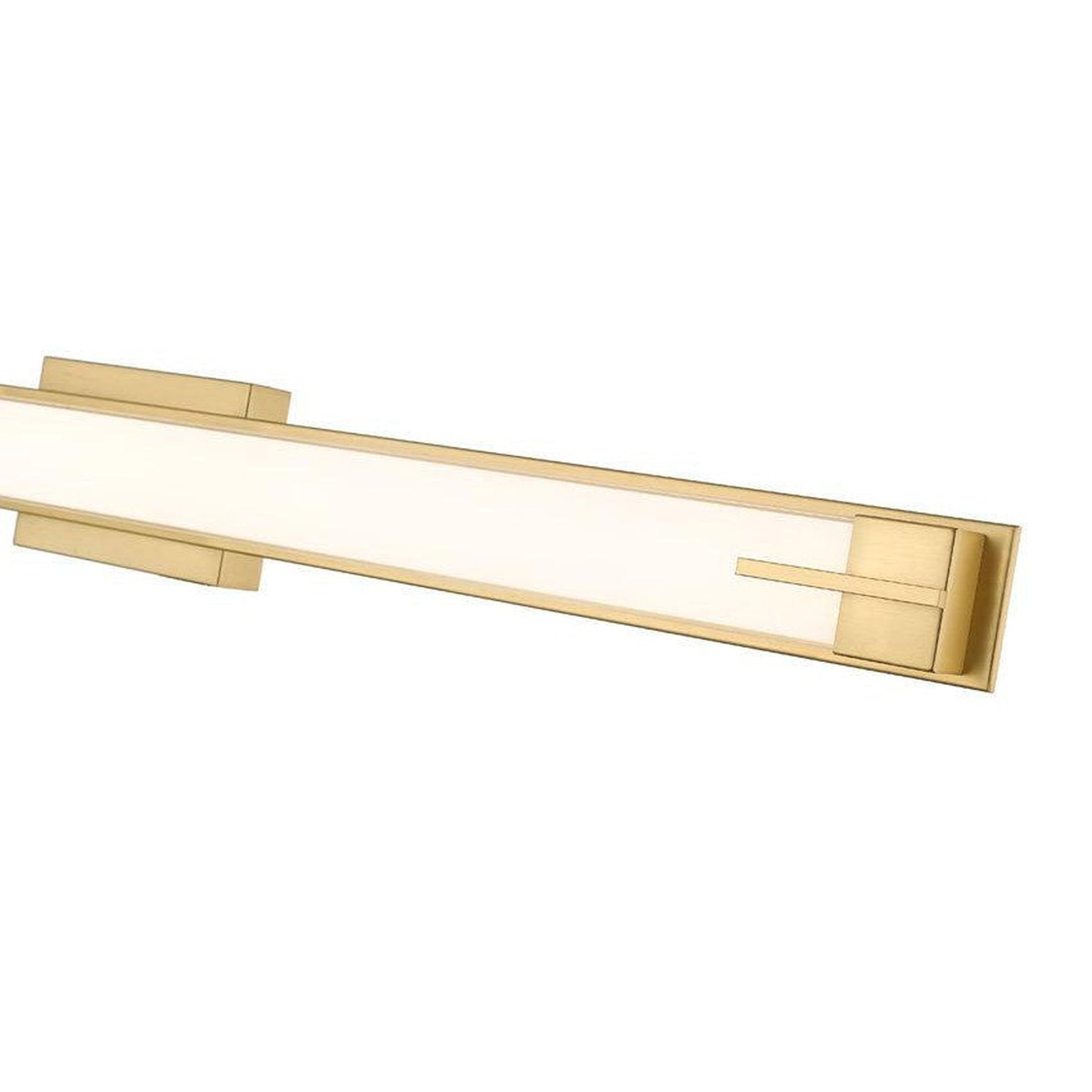 Z-Lite Chase 43" 1-Light LED-Integrated Modern Gold Vanity Light With Gloss Opal Glass Shade