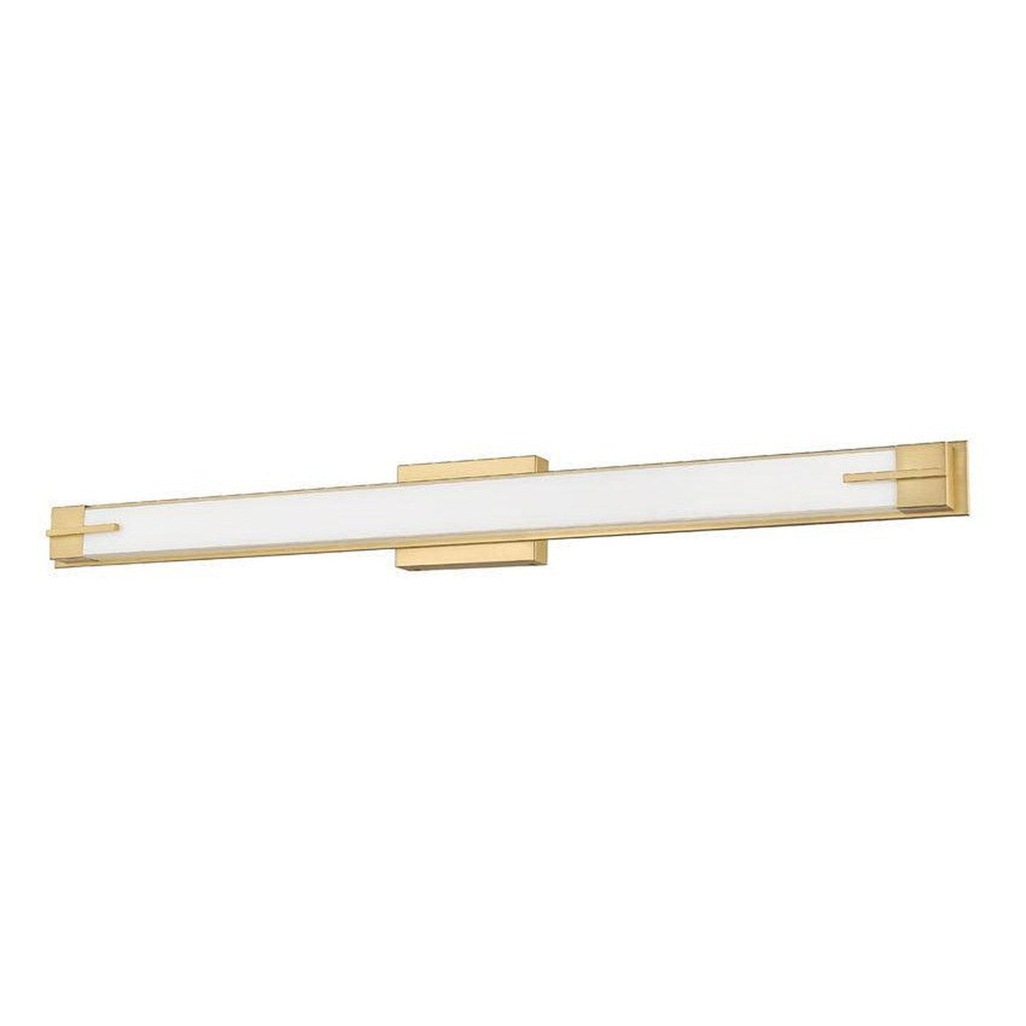 Z-Lite Chase 43" 1-Light LED-Integrated Modern Gold Vanity Light With Gloss Opal Glass Shade