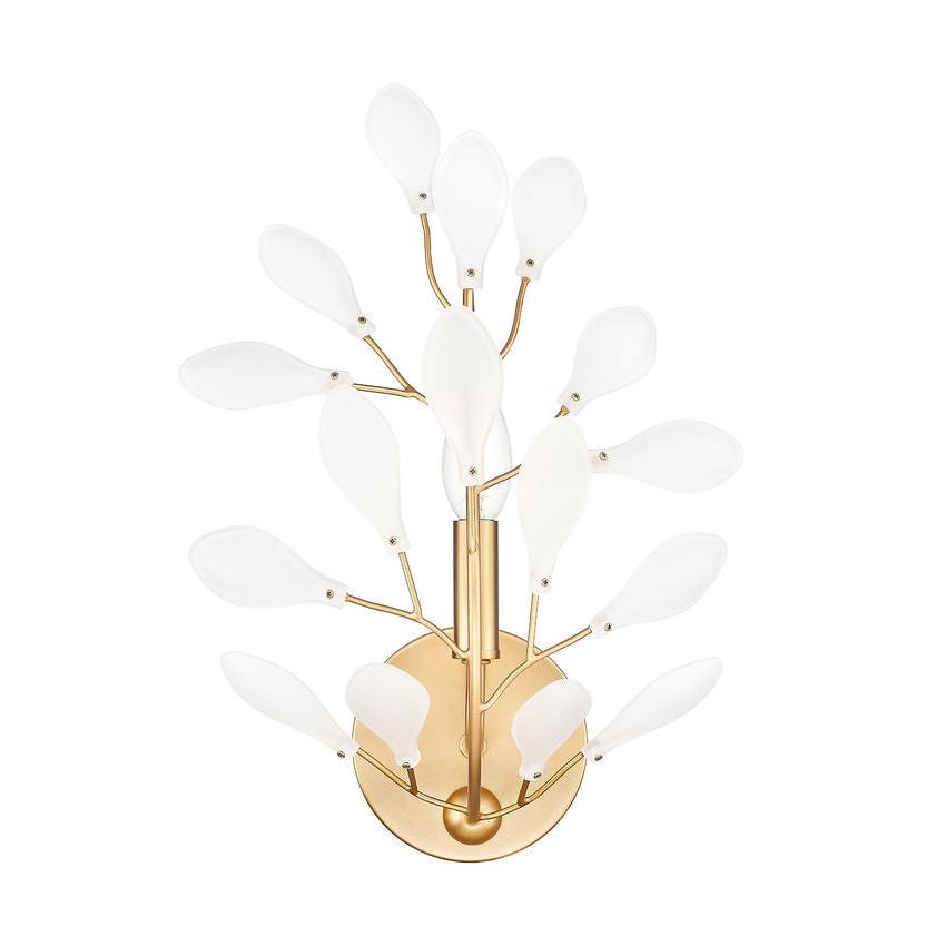 Z-Lite Claudine 10" 1-Light Modern Gold Steel Frame Frosted Glass Shade Wall Sconce