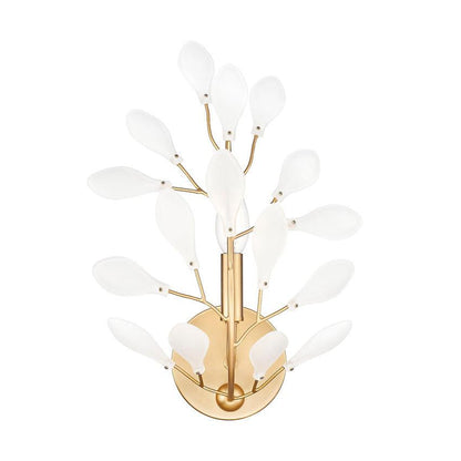 Z-Lite Claudine 10" 1-Light Modern Gold Steel Frame Frosted Glass Shade Wall Sconce
