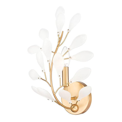 Z-Lite Claudine 10" 1-Light Modern Gold Steel Frame Frosted Glass Shade Wall Sconce