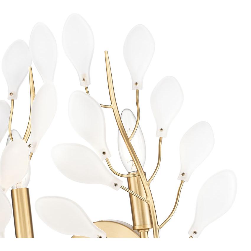 Z-Lite Claudine 15" 2-Light Modern Gold Steel Frame Frosted Glass Shade Wall Sconce