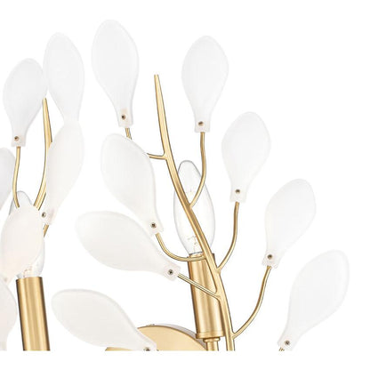 Z-Lite Claudine 15" 2-Light Modern Gold Steel Frame Frosted Glass Shade Wall Sconce