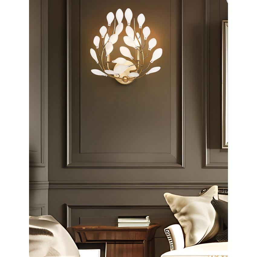 Z-Lite Claudine 15" 2-Light Modern Gold Steel Frame Frosted Glass Shade Wall Sconce