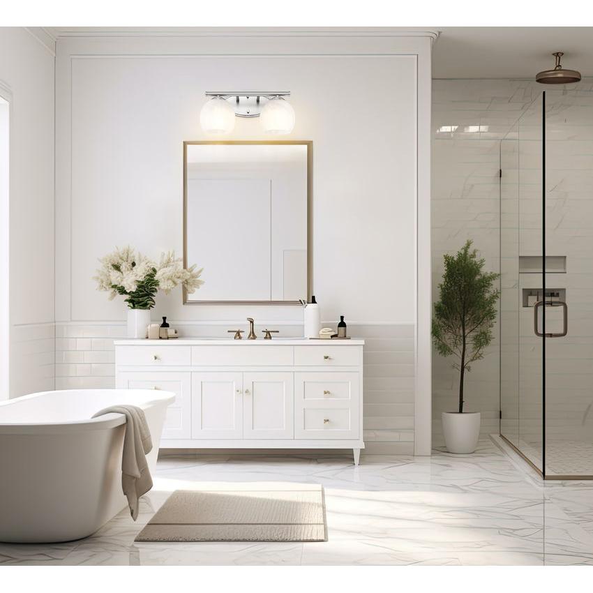 Z-Lite Colette 16" 2-Light Brushed Nickel Steel Frame Feathered White Glass Shade Vanity Light