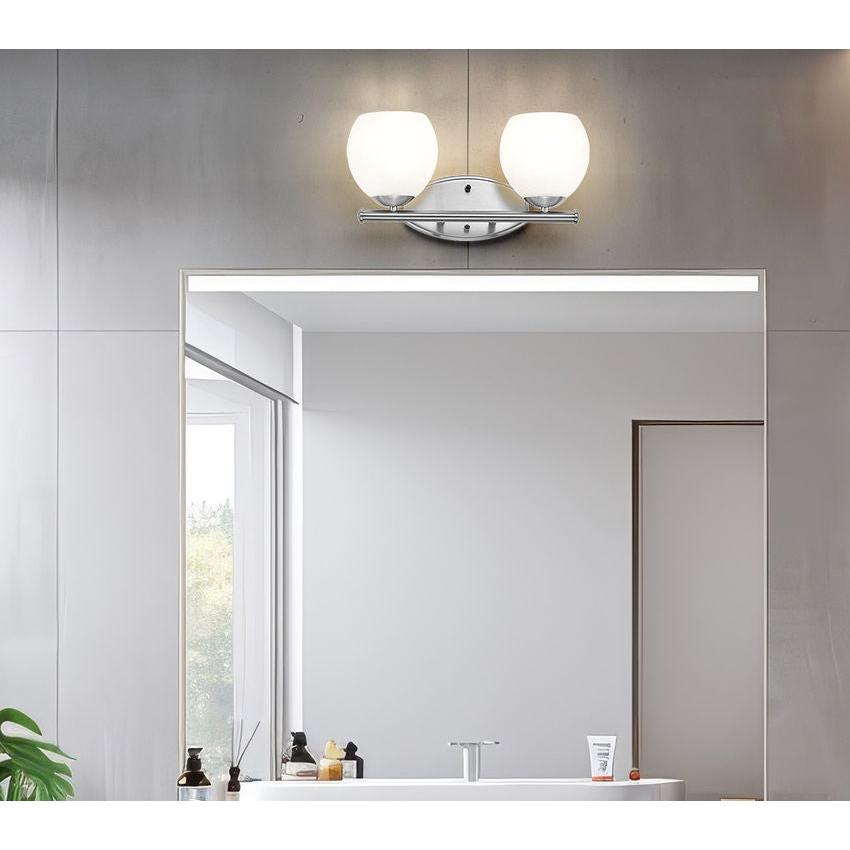 Z-Lite Colette 16" 2-Light Brushed Nickel Steel Frame Feathered White Glass Shade Vanity Light