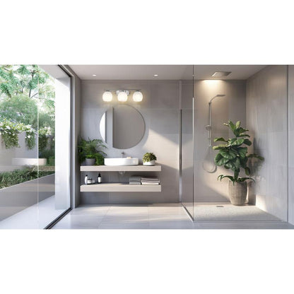 Z-Lite Colette 24" 3-Light Brushed Nickel Steel Frame Feathered White Glass Shade Vanity Light