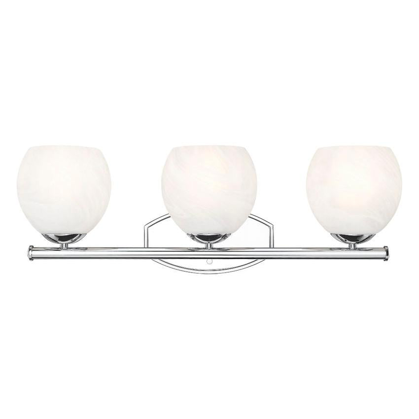 Z-Lite Colette 24" 3-Light Chrome Steel Frame Feathered White Glass Shade Vanity Light