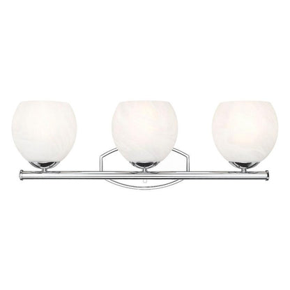 Z-Lite Colette 24" 3-Light Chrome Steel Frame Feathered White Glass Shade Vanity Light
