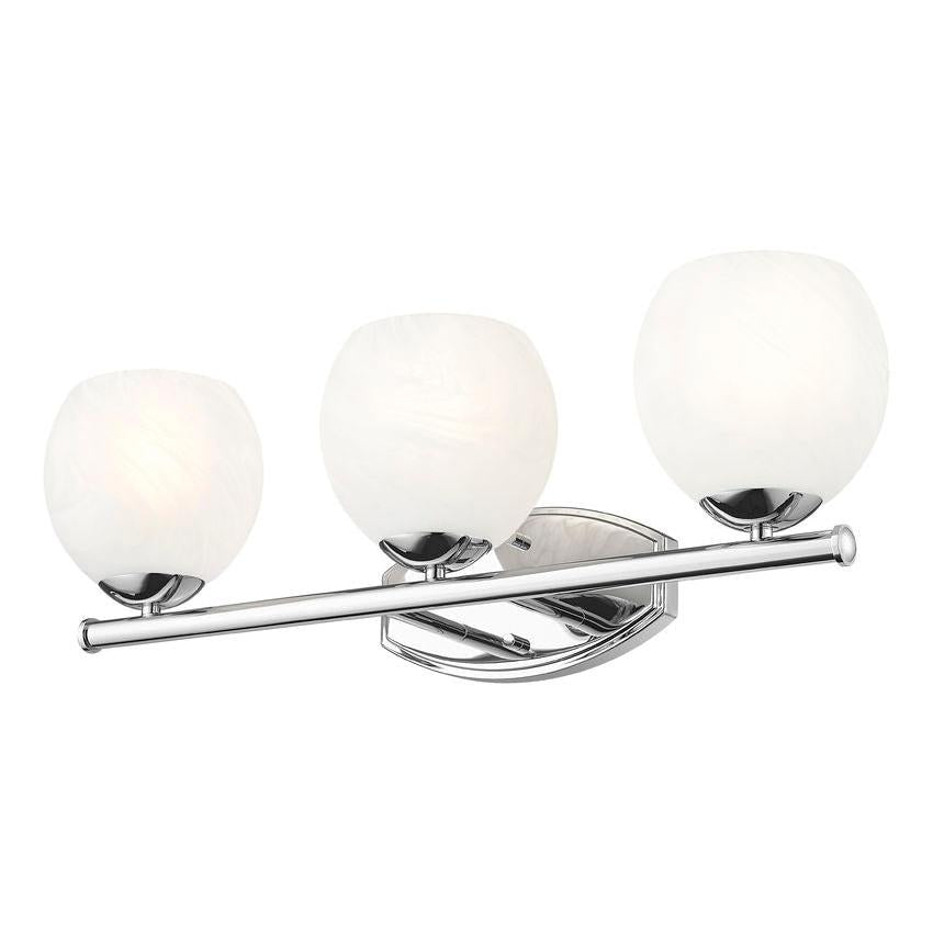 Z-Lite Colette 24" 3-Light Chrome Steel Frame Feathered White Glass Shade Vanity Light