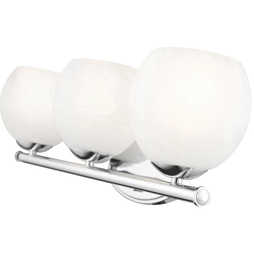 Z-Lite Colette 24" 3-Light Chrome Steel Frame Feathered White Glass Shade Vanity Light
