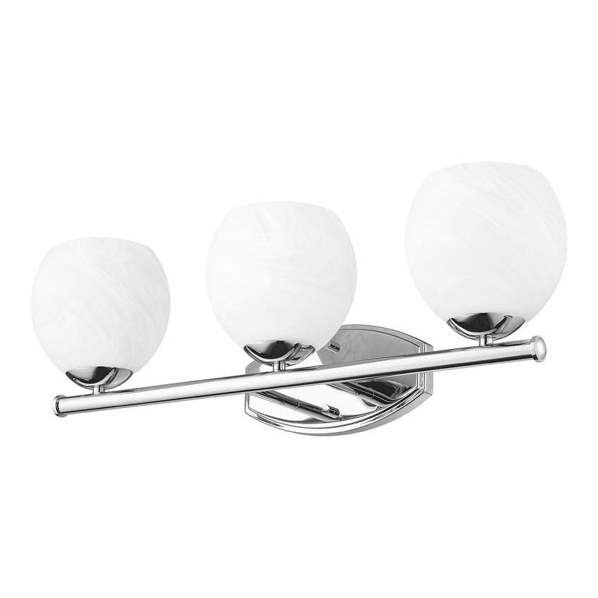 Z-Lite Colette 24" 3-Light Chrome Steel Frame Feathered White Glass Shade Vanity Light