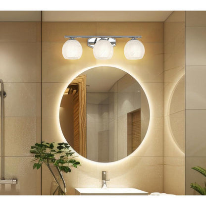 Z-Lite Colette 24" 3-Light Chrome Steel Frame Feathered White Glass Shade Vanity Light