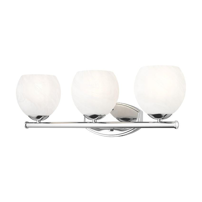 Z-Lite Colette 24" 3-Light Chrome Steel Frame Feathered White Glass Shade Vanity Light