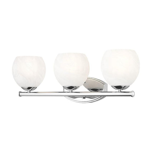 Z-Lite Colette 24" 3-Light Chrome Steel Frame Feathered White Glass Shade Vanity Light