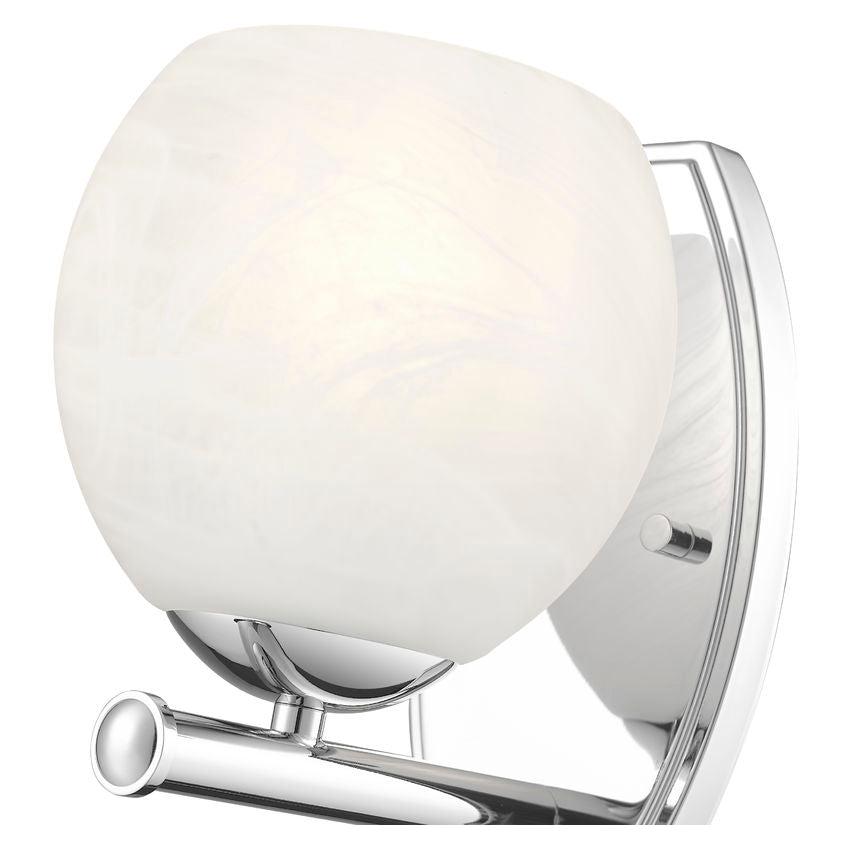 Z-Lite Colette 8" 1-Light Chrome Steel Frame Feathered White Glass Shade Wall Sconce