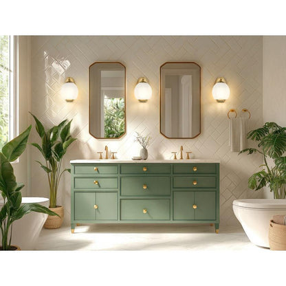 Z-Lite Colette 8" 1-Light Modern Gold Steel Frame Feathered White Glass Shade Wall Sconce