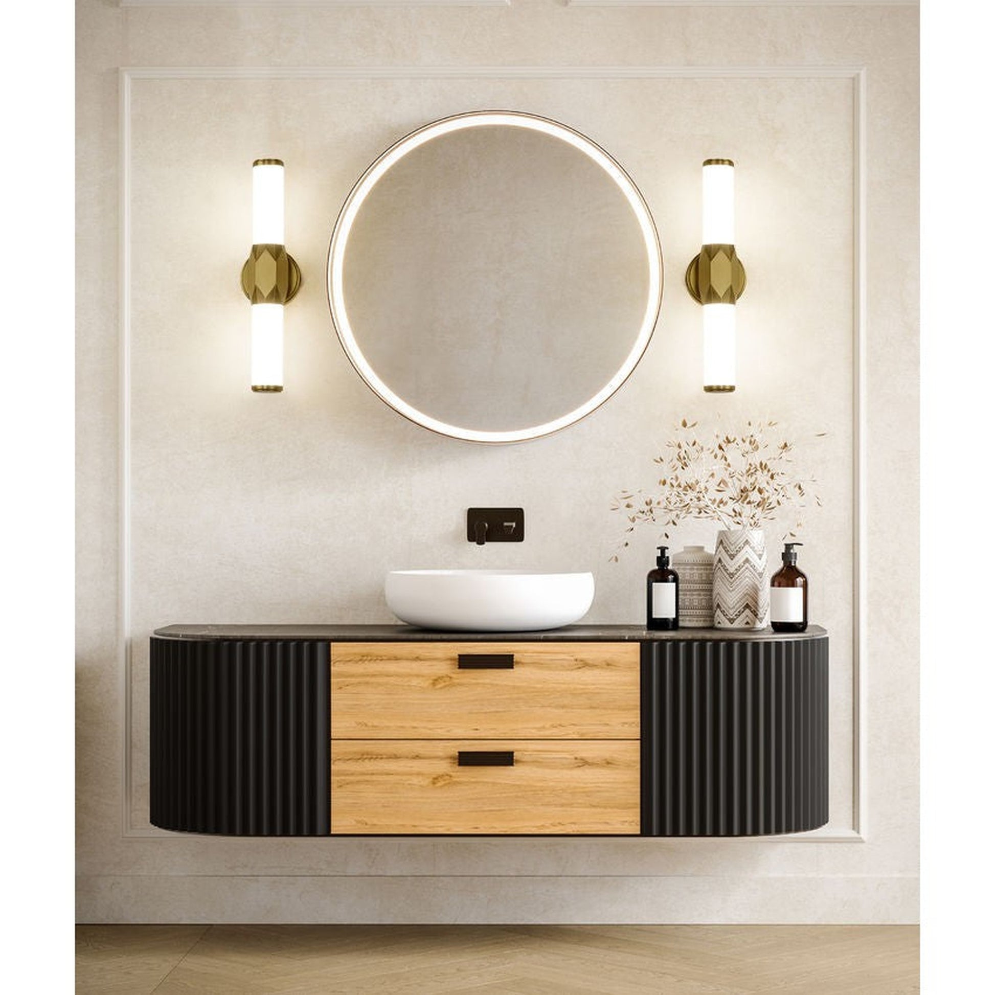 Z-Lite Cooper 18" 1-Light LED Modern Gold and Frosted Shade Vanity Light