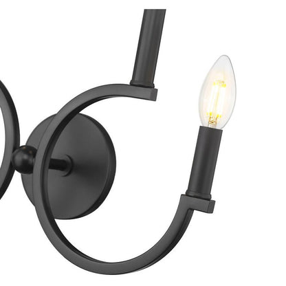 Z-Lite Cordelia 21" 4-Light White Fabric Shade Matte Black Steel Frame Wall Sconce