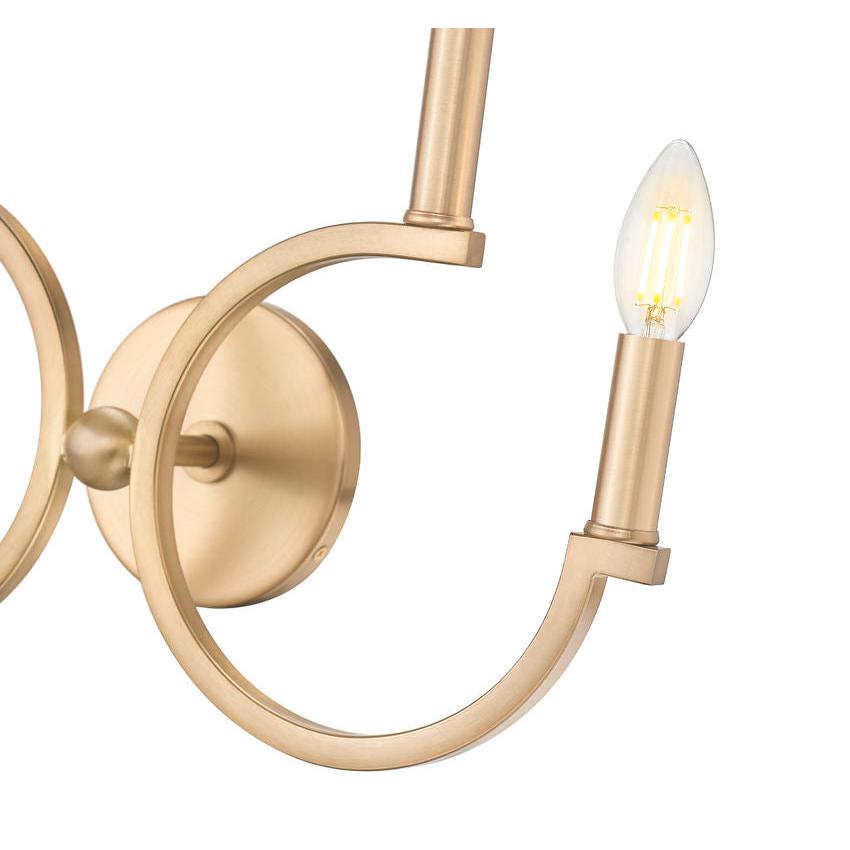 Z-Lite Cordelia 21" 4-Light White Fabric Shade Modern Gold Steel Frame Wall Sconce