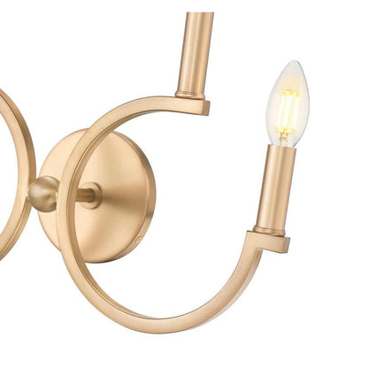 Z-Lite Cordelia 21" 4-Light White Fabric Shade Modern Gold Steel Frame Wall Sconce