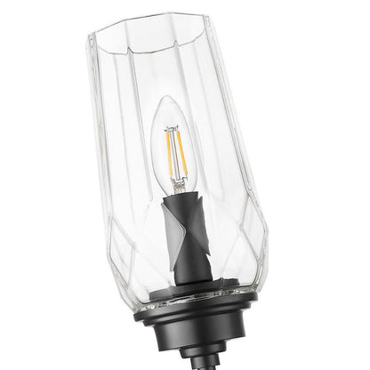Z-Lite Cosmo 5" 1-Light Matte Black Steel Frame Clear Glass Shade Wall Sconce