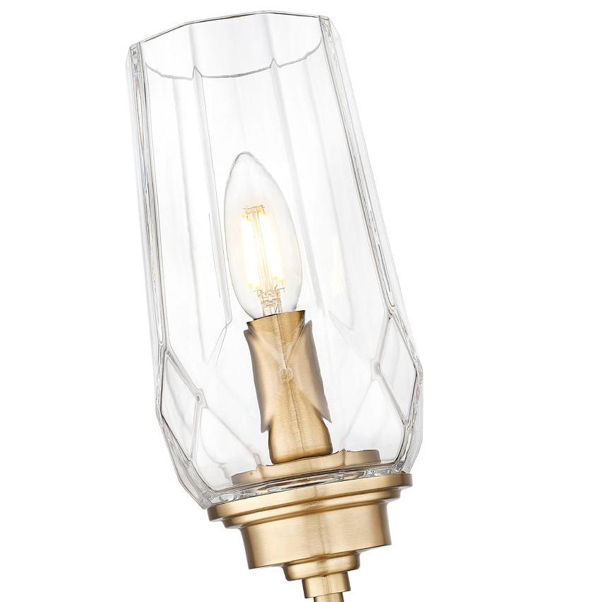 Z-Lite Cosmo 5" 1-Light Modern Gold Steel Frame Clear Glass Shade Wall Sconce