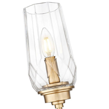 Z-Lite Cosmo 5" 1-Light Modern Gold Steel Frame Clear Glass Shade Wall Sconce