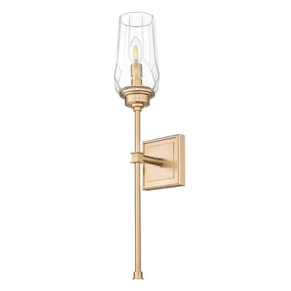 Z-Lite Cosmo 5" 1-Light Modern Gold Steel Frame Clear Glass Shade Wall Sconce