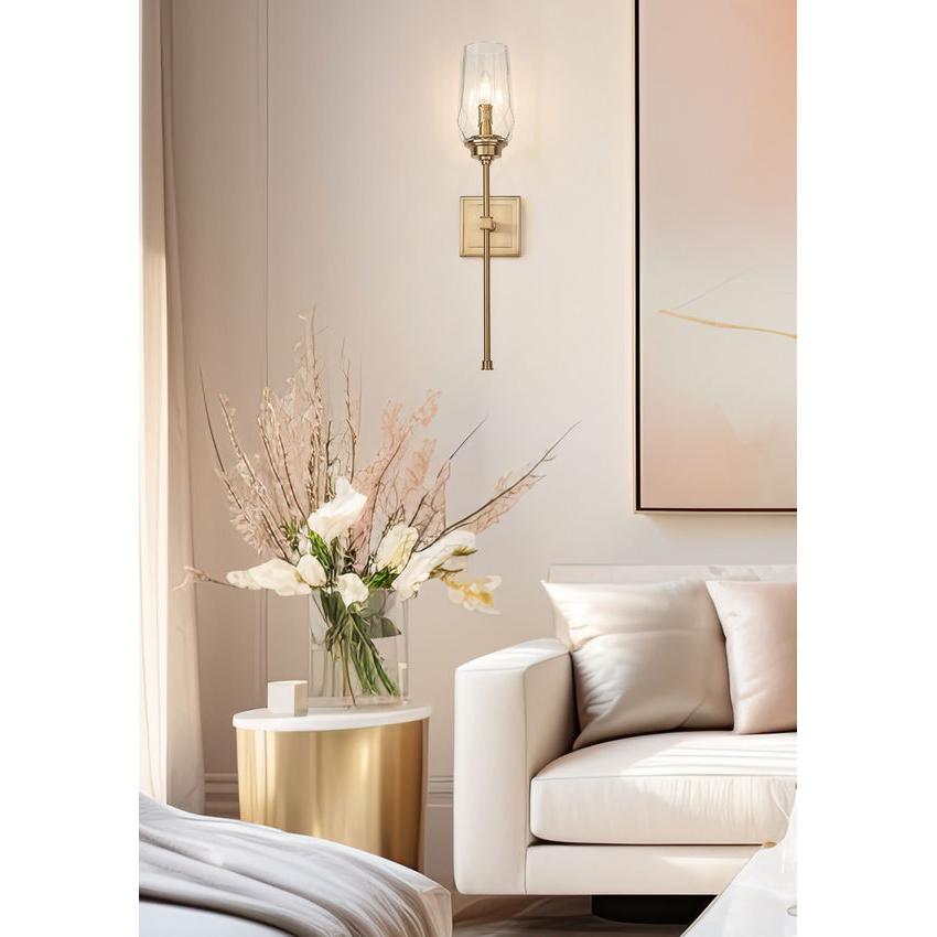 Z-Lite Cosmo 5" 1-Light Modern Gold Steel Frame Clear Glass Shade Wall Sconce