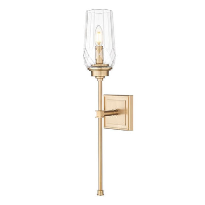 Z-Lite Cosmo 5" 1-Light Modern Gold Steel Frame Clear Glass Shade Wall Sconce