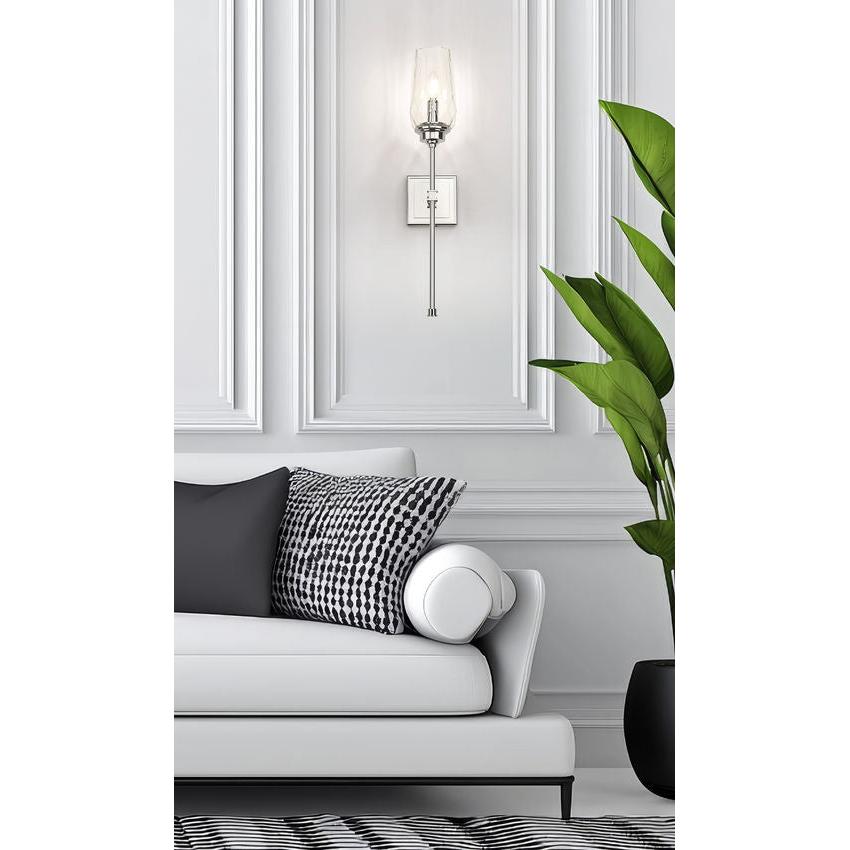 Z-Lite Cosmo 5" 1-Light Polished Nickel Steel Frame Clear Glass Shade Wall Sconce