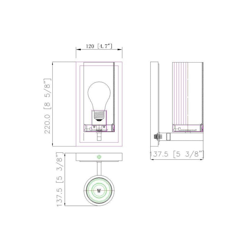 Z-Lite Danica 1-Light Medium Bulb Base Chrome Steel White Glass Shade Wall Sconce
