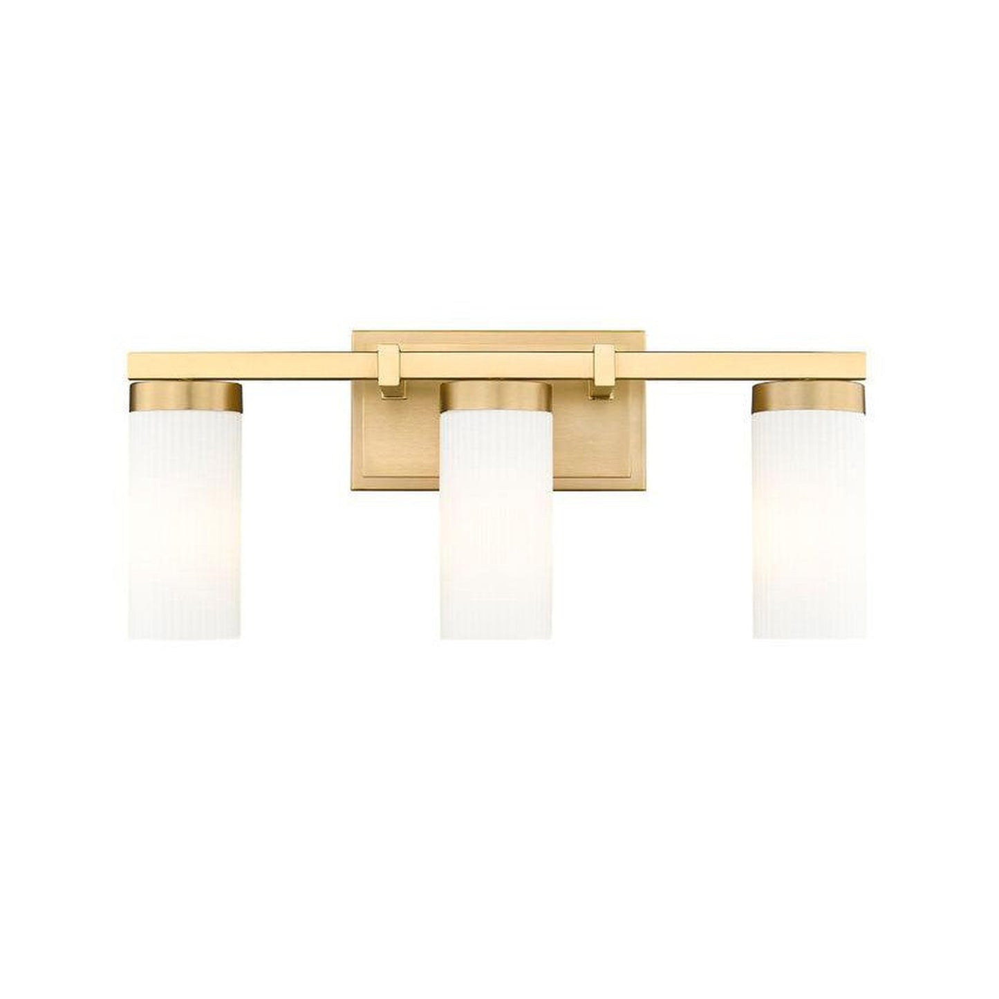 Z-Lite Danica 21" 3-Light Modern Gold Steel Vanity Light With White Glass Shade