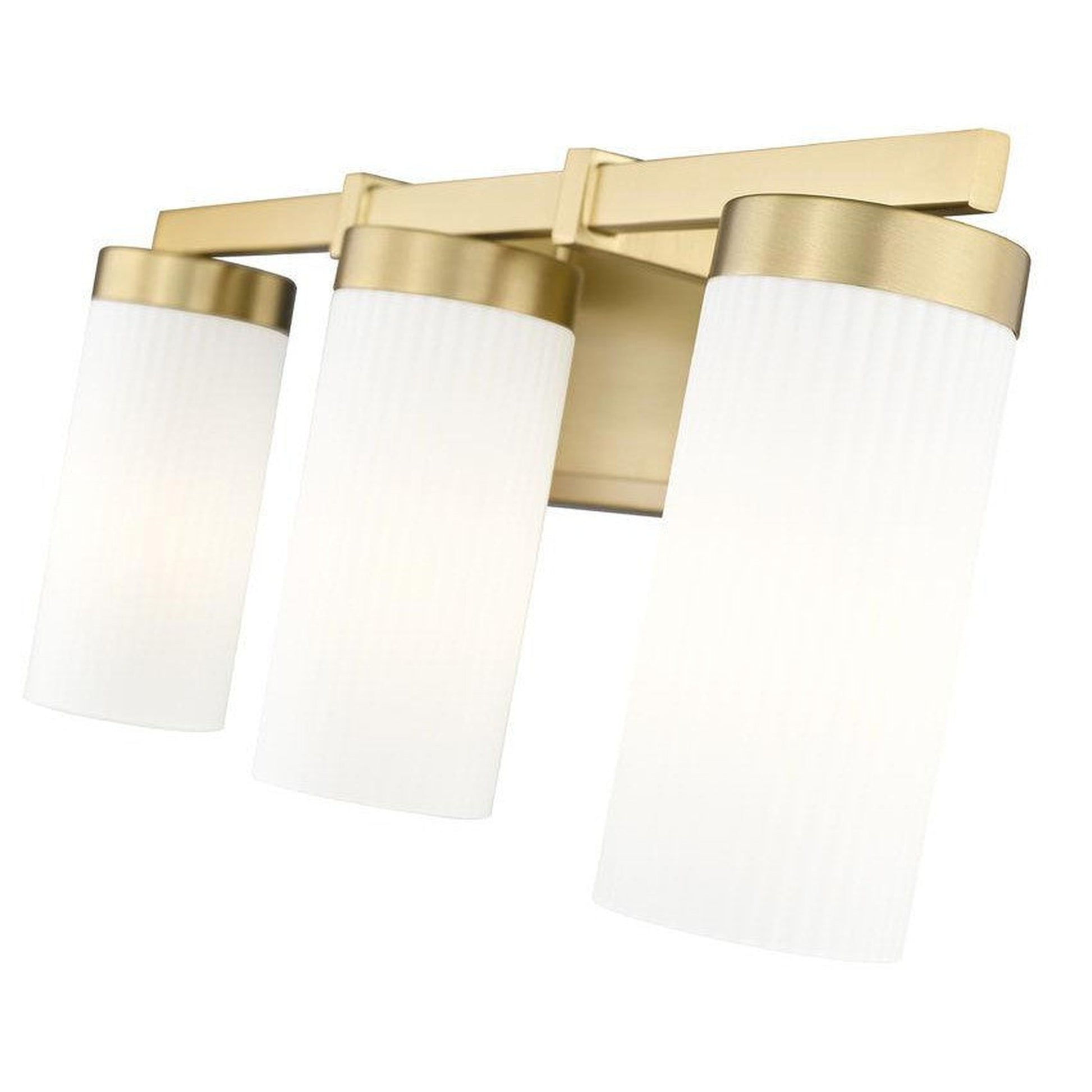 Z-Lite Danica 21" 3-Light Modern Gold Steel Vanity Light With White Glass Shade