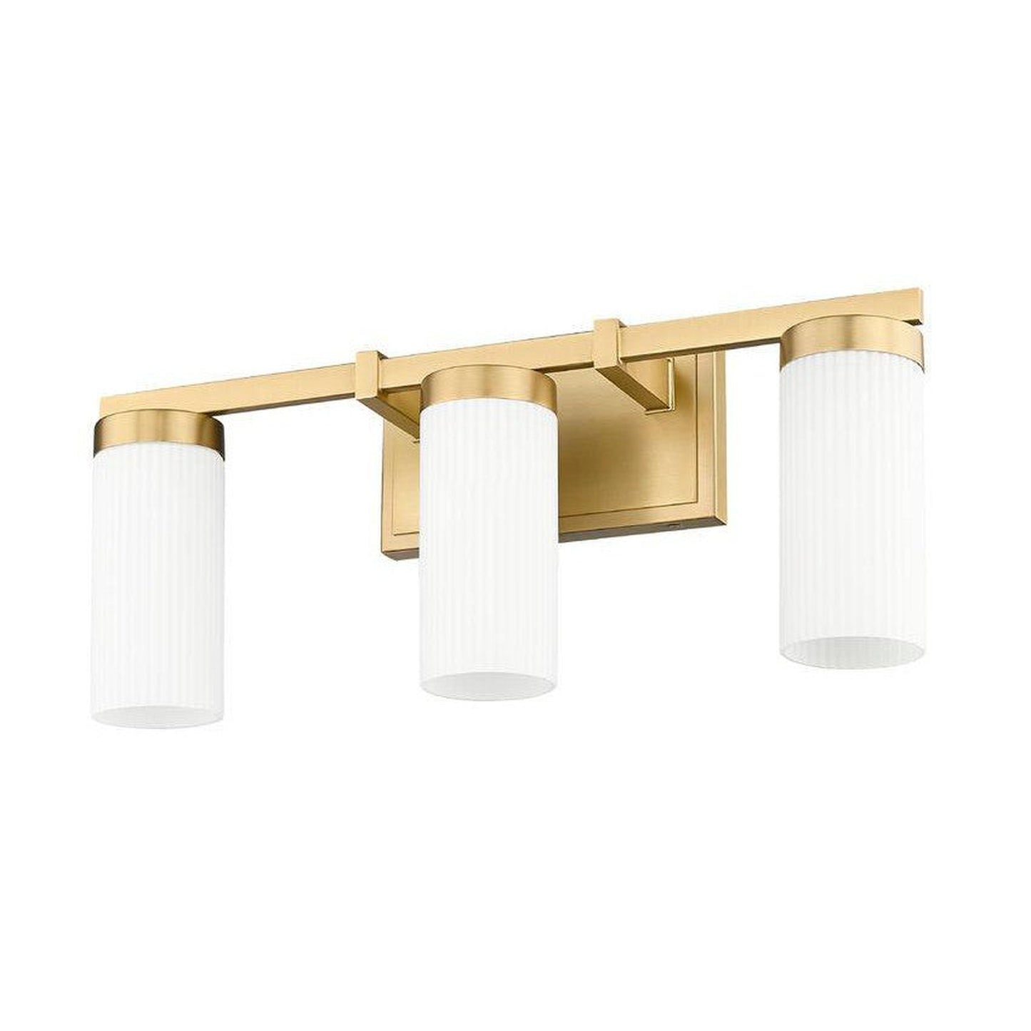 Z-Lite Danica 21" 3-Light Modern Gold Steel Vanity Light With White Glass Shade