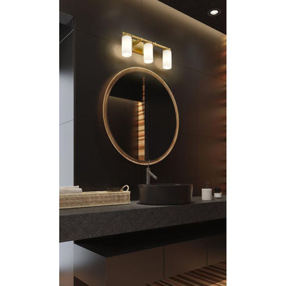 Z-Lite Danica 21" 3-Light Modern Gold Steel Vanity Light With White Glass Shade