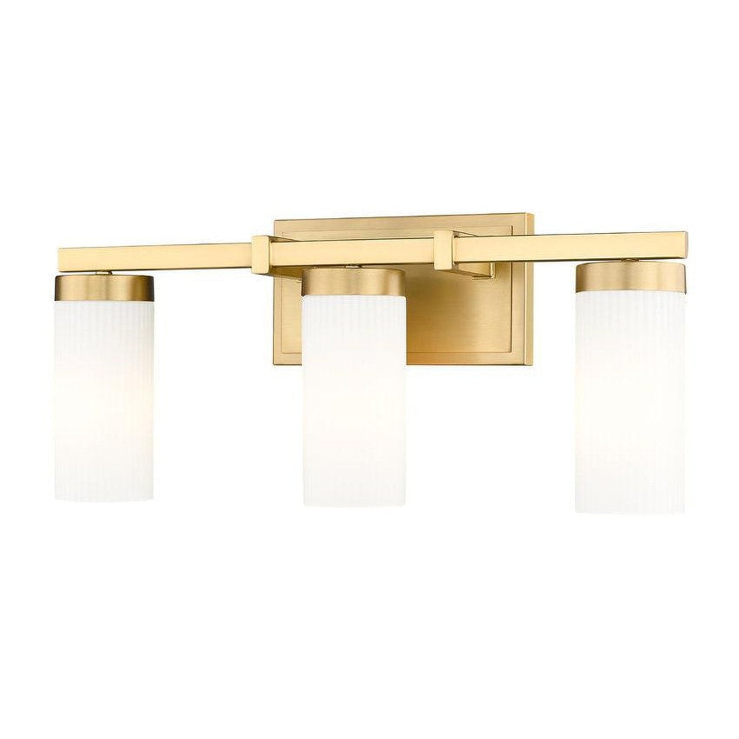 Z-Lite Danica 21" 3-Light Modern Gold Steel Vanity Light With White Glass Shade