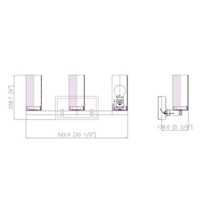Z-Lite Danica 3-Light Medium Bulb Base Chrome Steel White Glass Shade Vanity Light