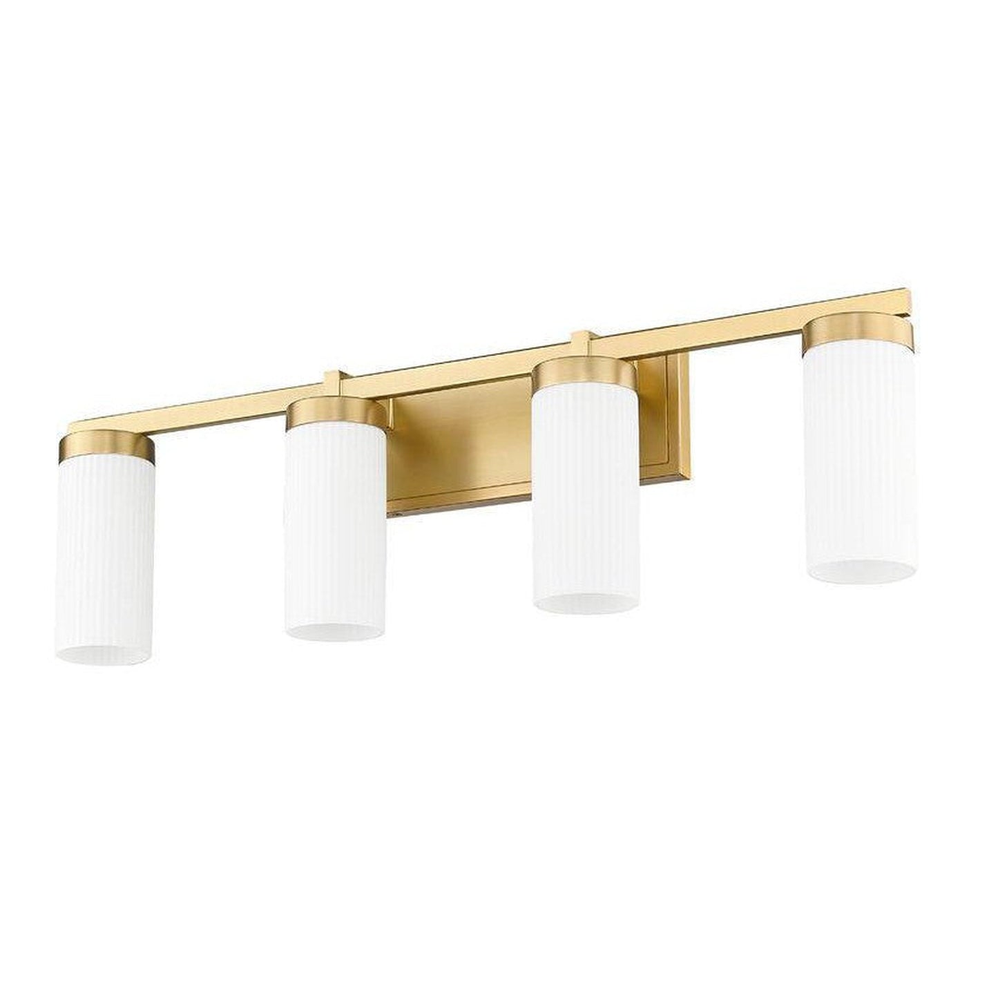 Z-Lite Danica 30" 4-Light Modern Gold Steel Vanity Light With White Glass Shade