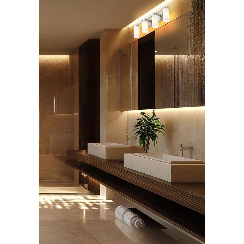 Z-Lite Danica 4-Light Medium Bulb Base Brushed Nickel Steel White Glass Shade Vanity Light