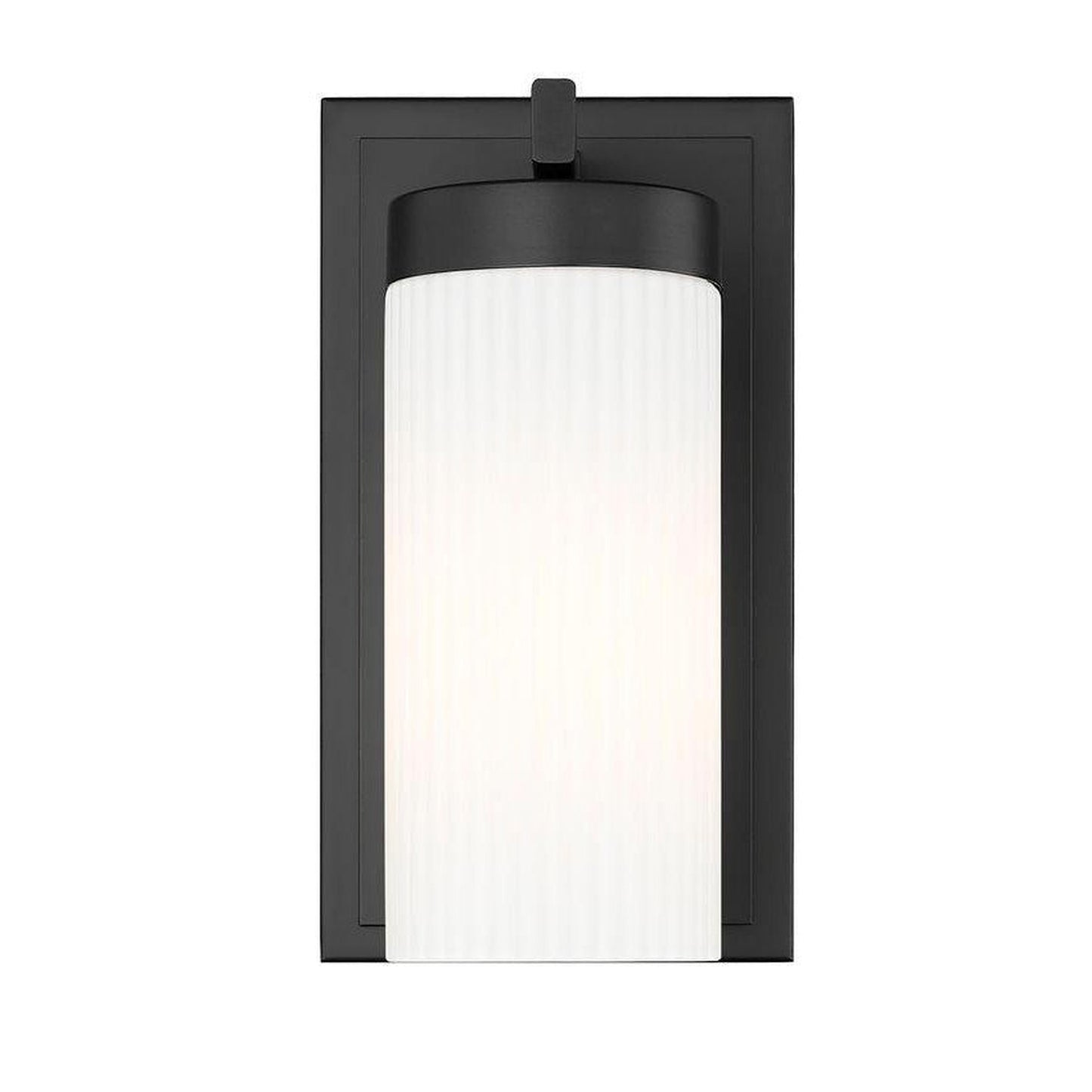 Z-Lite Danica 5" 1-Light Matte Black Steel Wall Sconce With White Glass Shade