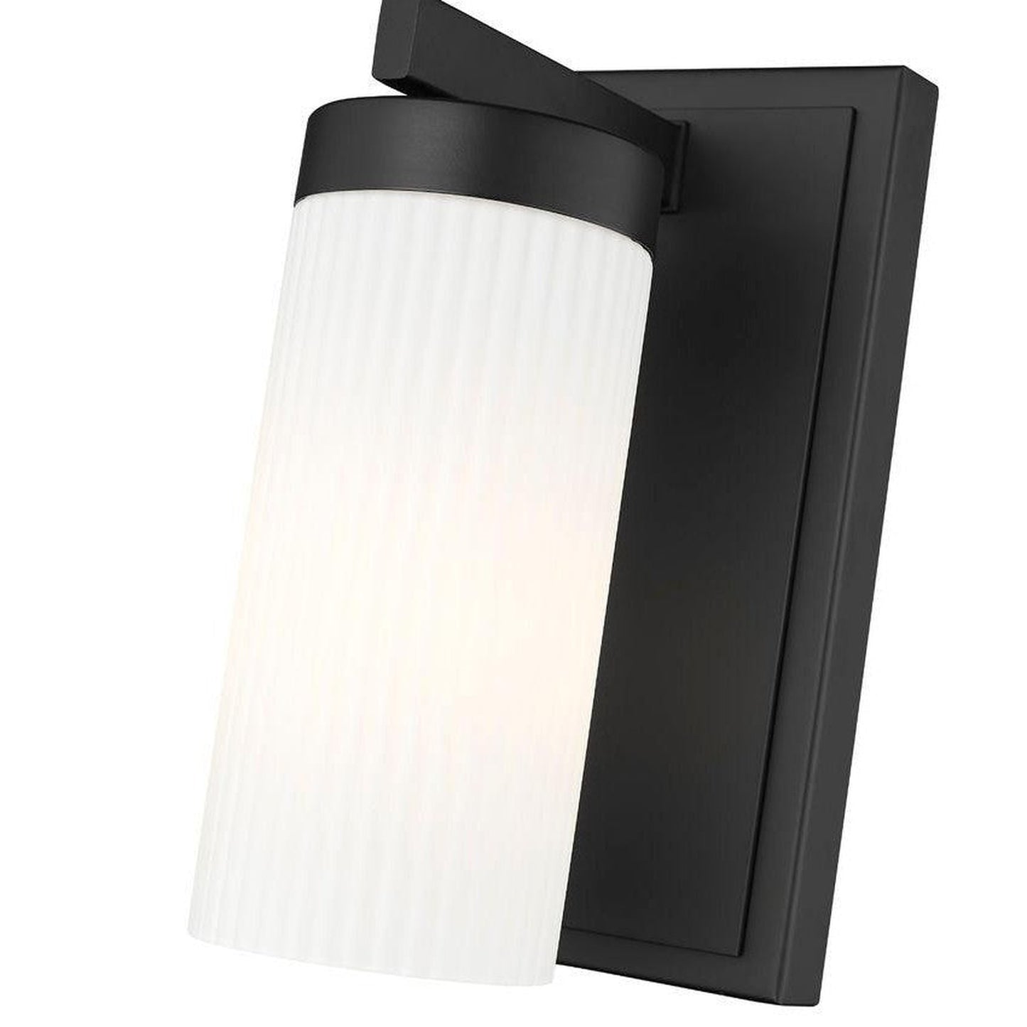 Z-Lite Danica 5" 1-Light Matte Black Steel Wall Sconce With White Glass Shade