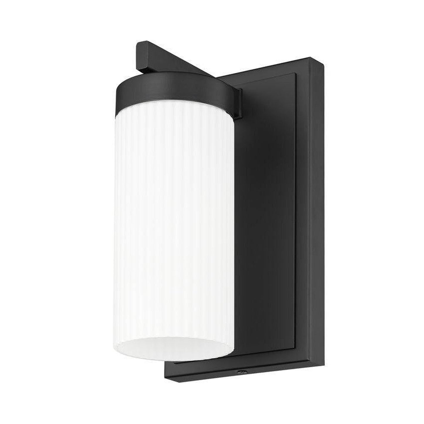 Z-Lite Danica 5" 1-Light Matte Black Steel Wall Sconce With White Glass Shade