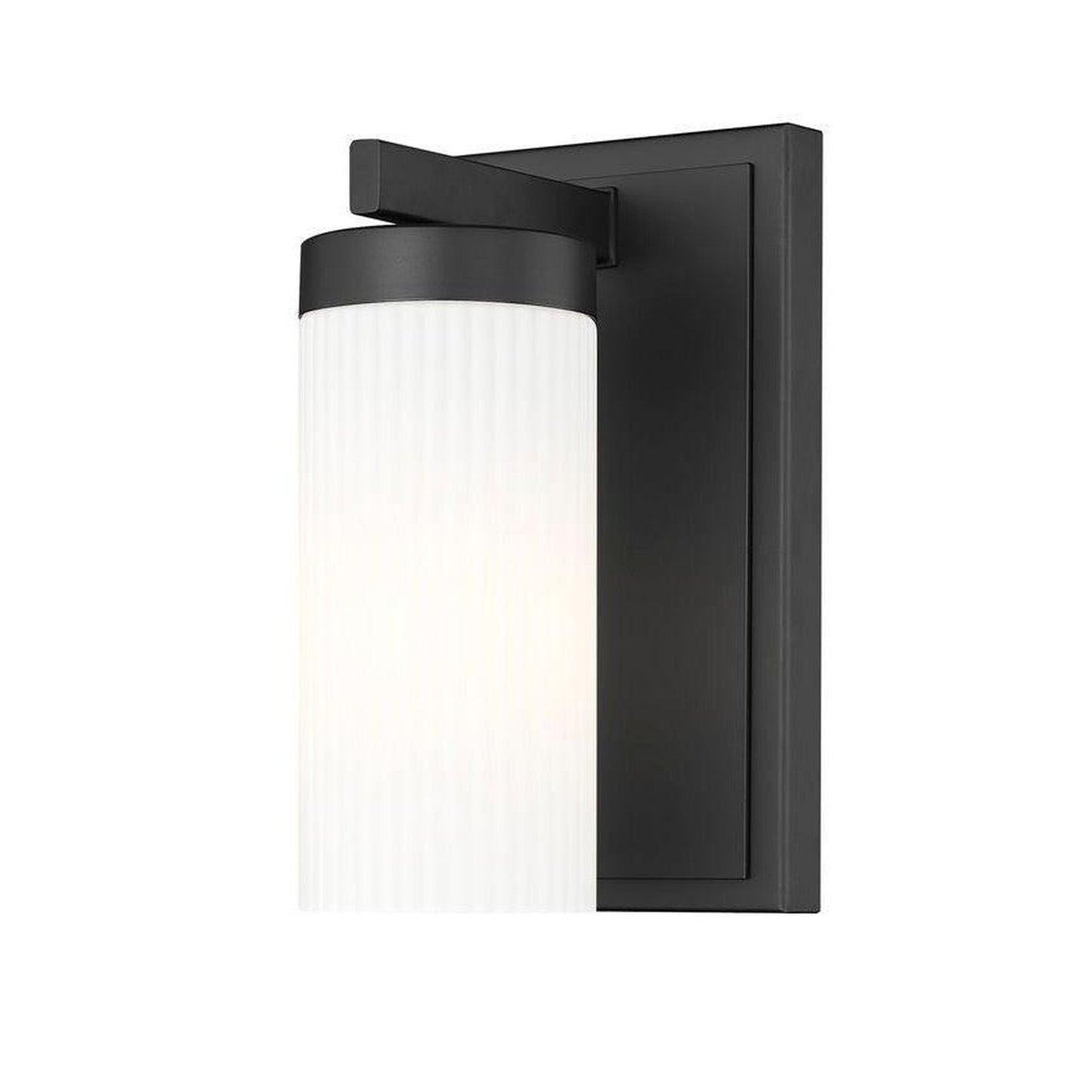 Z-Lite Danica 5" 1-Light Matte Black Steel Wall Sconce With White Glass Shade