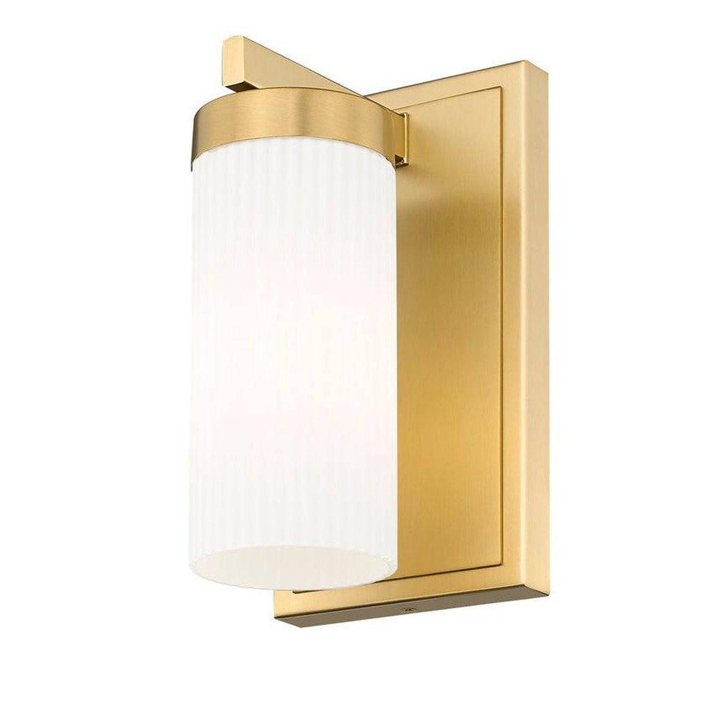 Z-Lite Danica 5" 1-Light Modern Gold Steel Wall Sconce With White Glass Shade