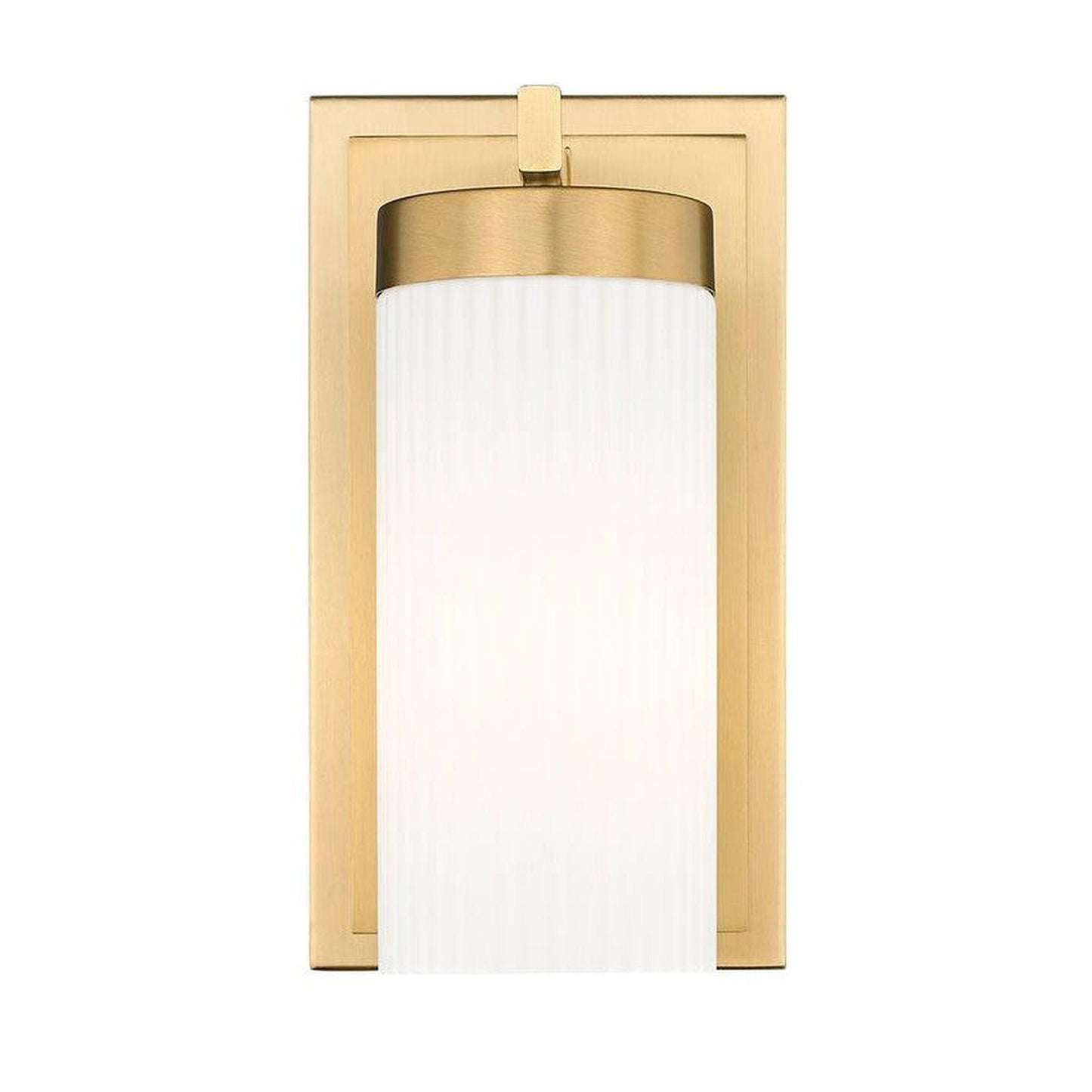 Z-Lite Danica 5" 1-Light Modern Gold Steel Wall Sconce With White Glass Shade