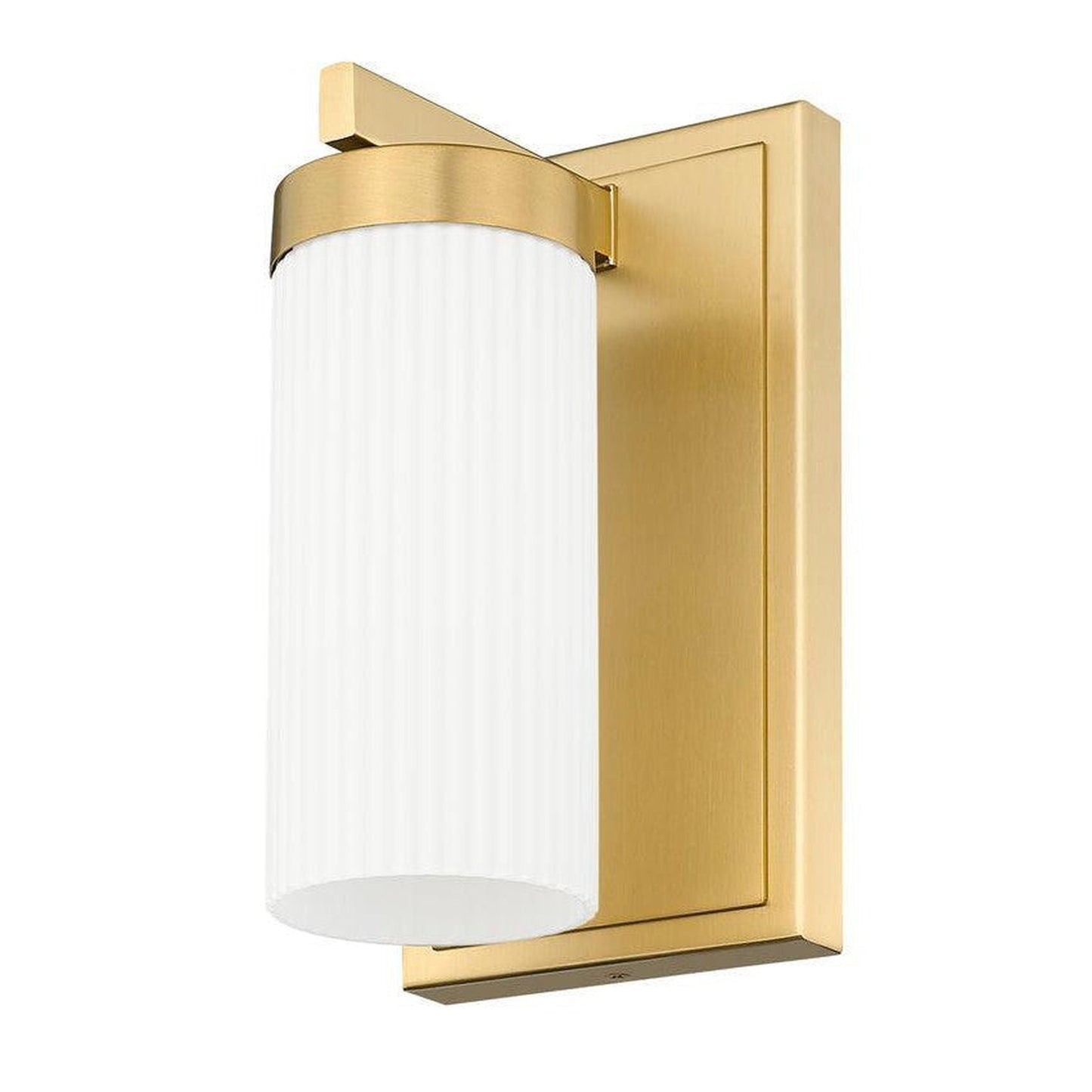 Z-Lite Danica 5" 1-Light Modern Gold Steel Wall Sconce With White Glass Shade