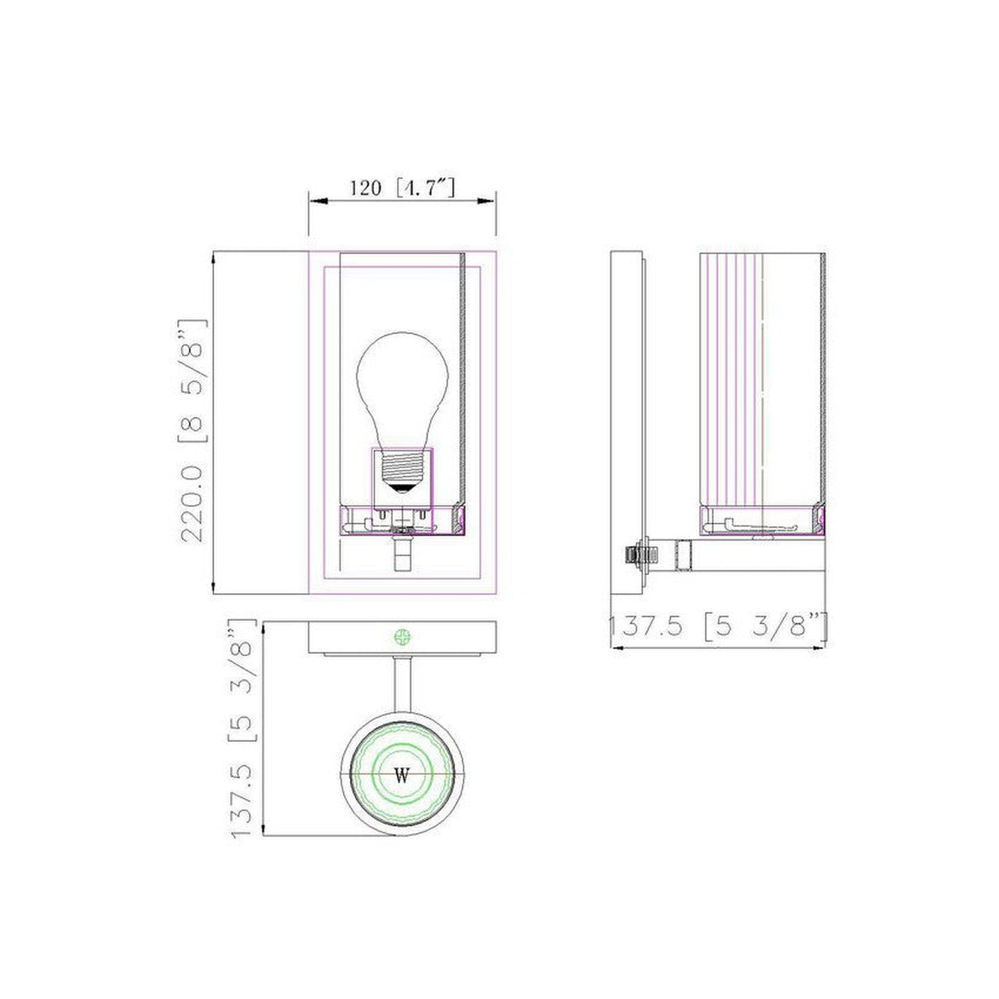 Z-Lite Danica 5" 1-Light Modern Gold Steel Wall Sconce With White Glass Shade