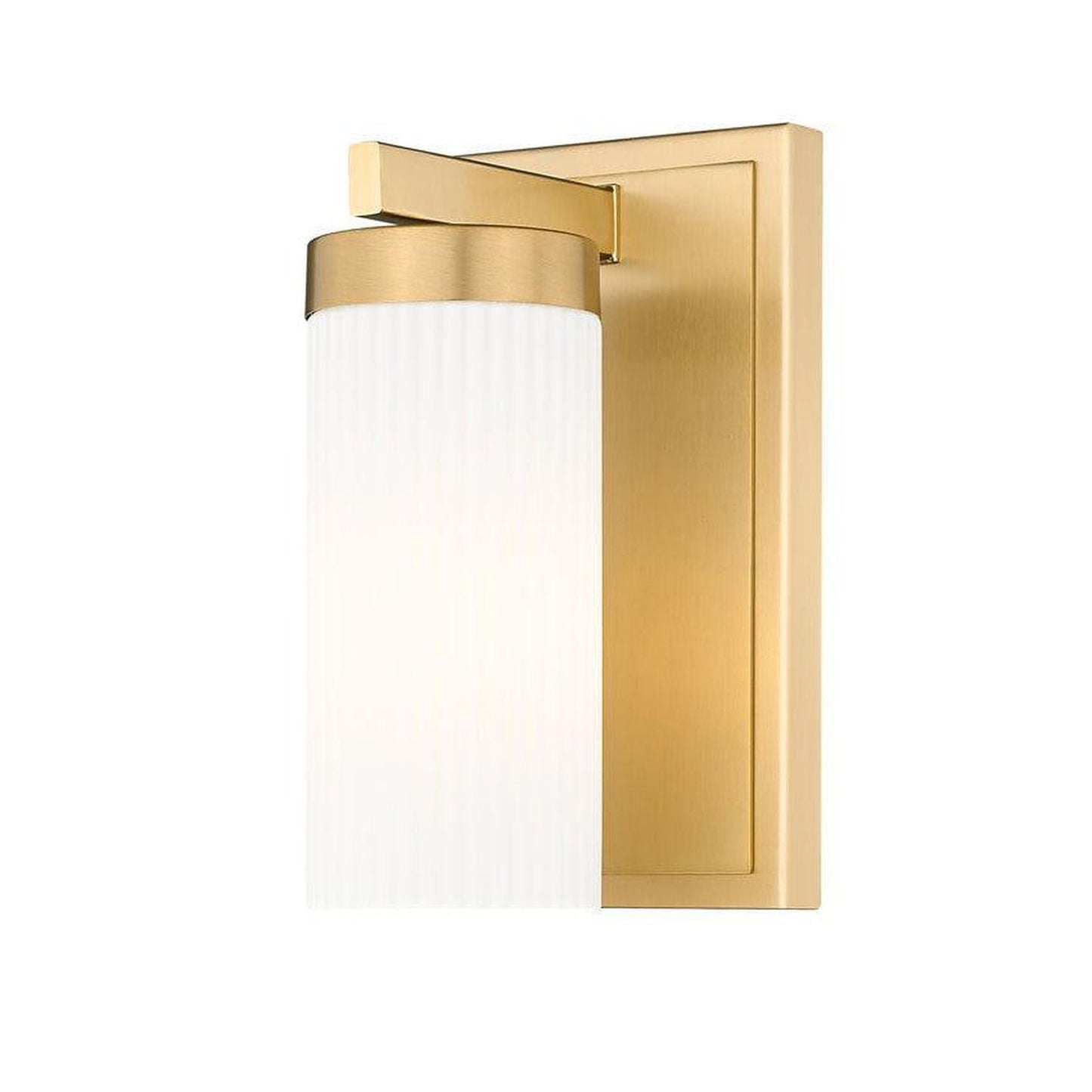 Z-Lite Danica 5" 1-Light Modern Gold Steel Wall Sconce With White Glass Shade